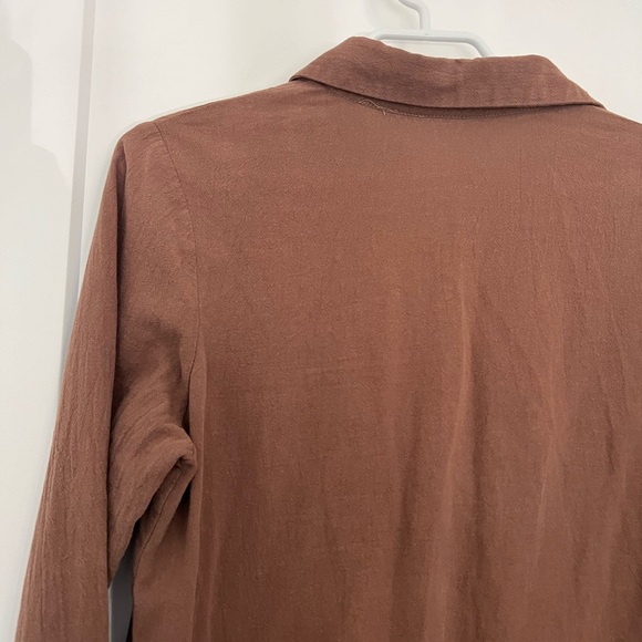 MISSLOOK Brown Tunic Long Sleeve Shirt - Picture 6 of 6